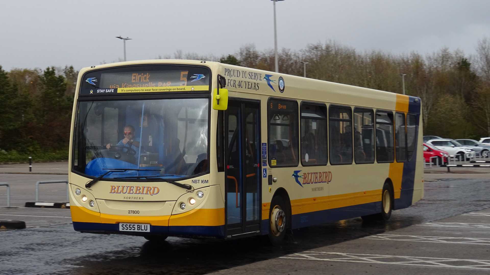Heritage liveried Stagecoach Bluebird 27800 at Kingswells Park & Ride